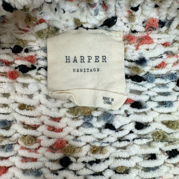 Harper Heritage Soft Chenille Sweater Speckled Confetti Knit Round Hem Small - Picture 8 of 9